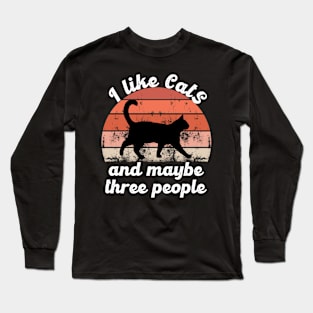 i like cats and maybe three people Long Sleeve T-Shirt